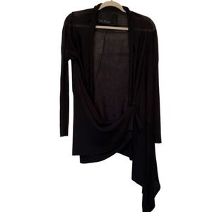 Yigal Azrouel black lightweight long line cardigan